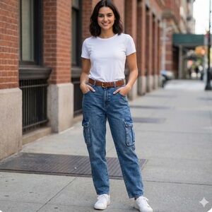 Bluenotes Blue Relaxed Jeans with Cargo Style